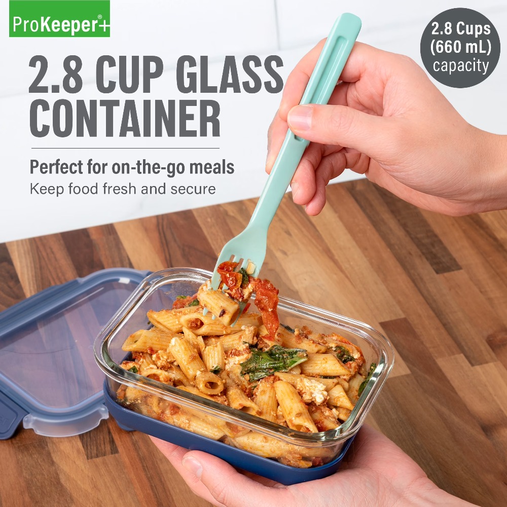 Food Prep Snacks - Wadah Penyimpanan Makanan Kaca 2.8 Cup