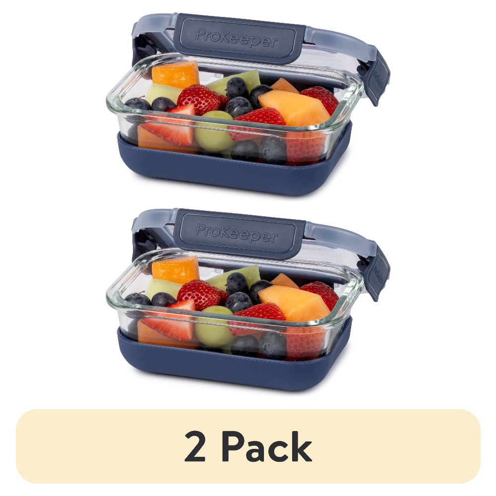 Food Prep Snacks - 2 Paket Wadah Penyimpanan Makanan Kaca