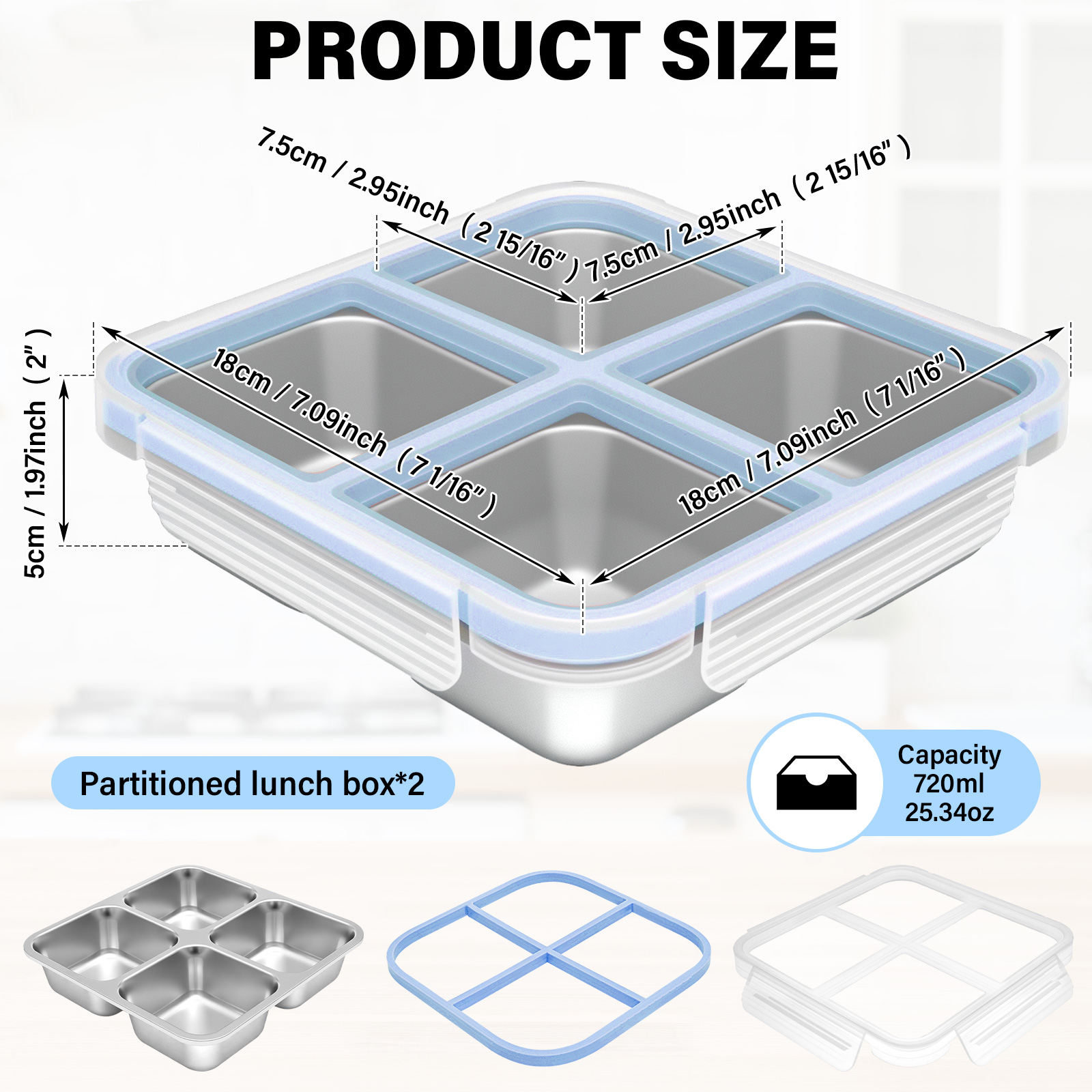 2 Buah Kotak Makanan Stainless - Food Prep Snacks ulasan dan harga