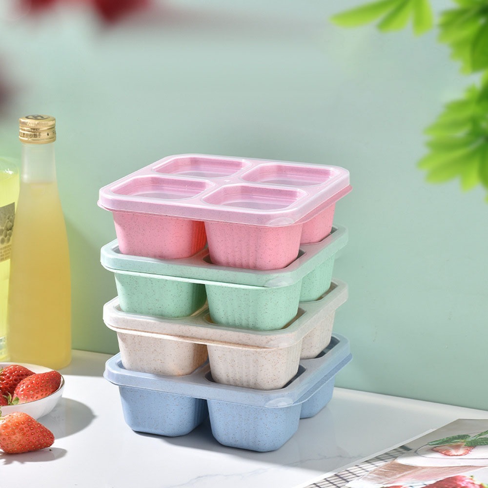 1 Buah Wadah Makanan 4 Kompart - Food Prep Snacks ulasan dan harga
