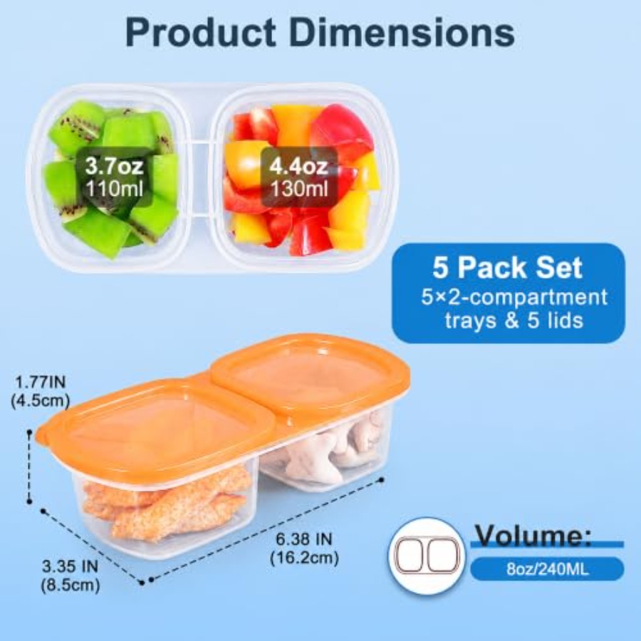 5-Pack Wadah Makanan Ringan ya - Food Prep Snacks ulasan dan harga