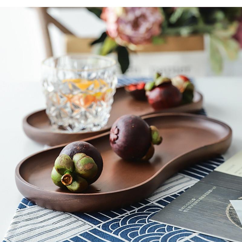 Nampan Kayu Solid Walnut Hitam - Food Snacks Items ulasan dan harga