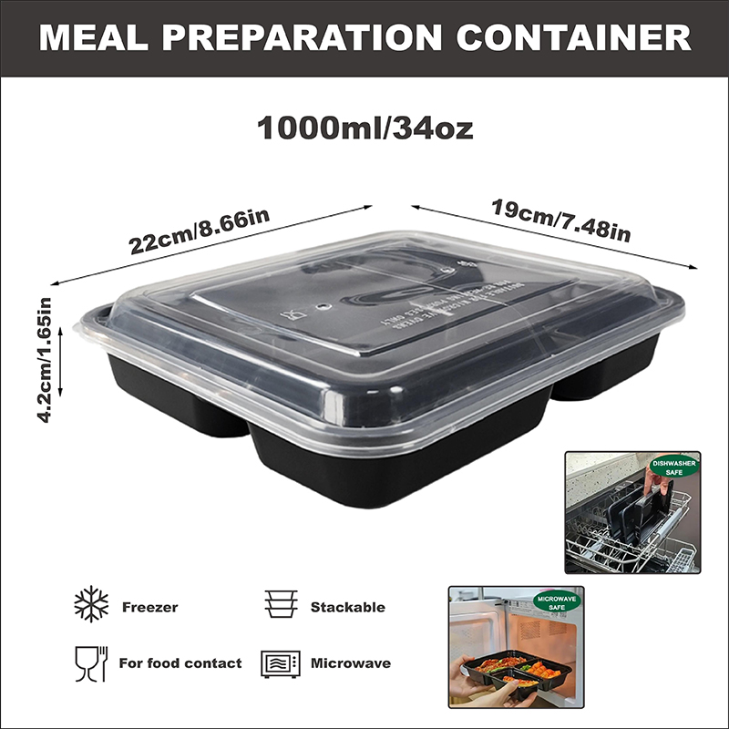 3 Kompartemen 34 Oz/1000 Ml, 1 - Food Prep Snacks ulasan dan harga